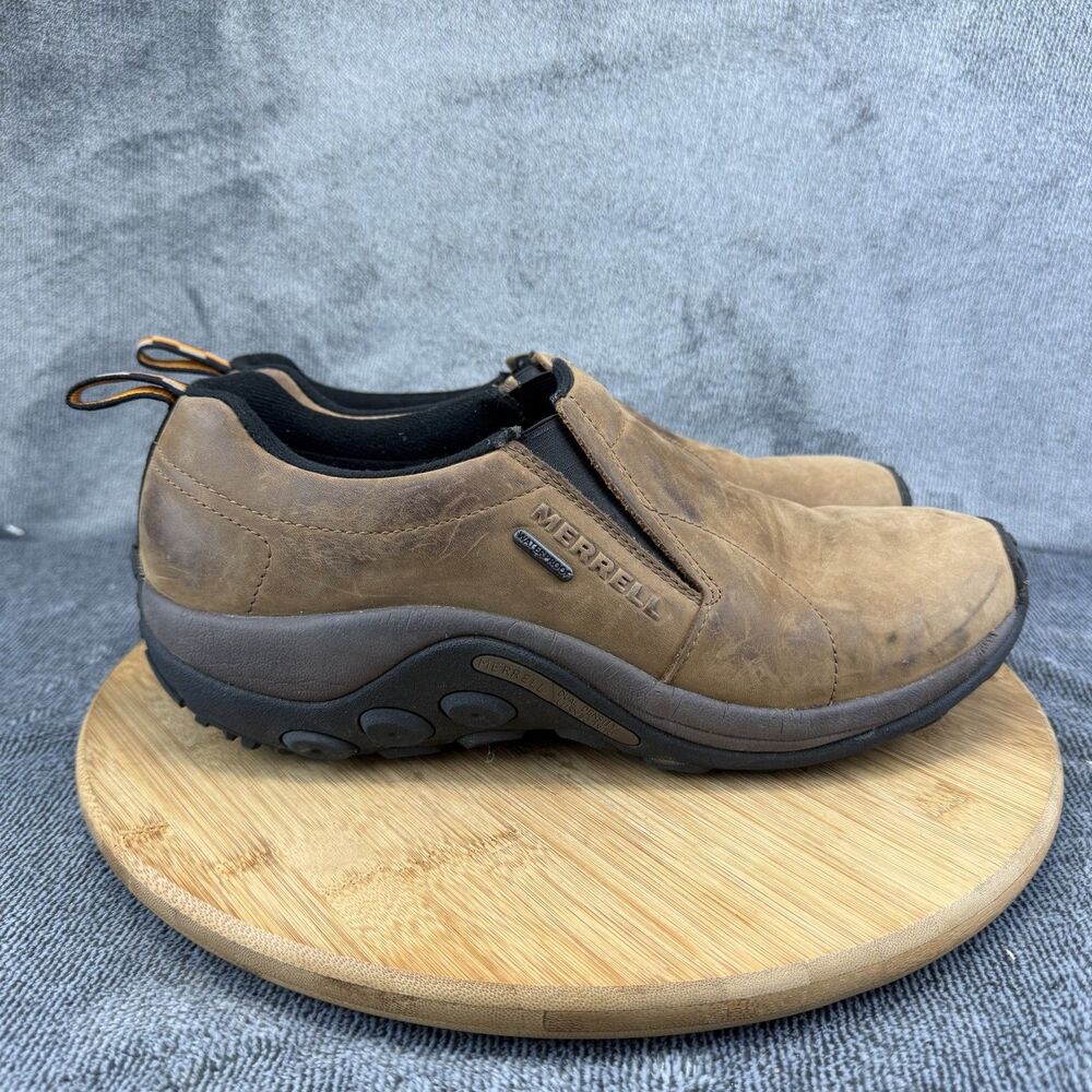 Merrell Jungle Moc Waterproof Shoes Mens Size 10.5 Brown Slip On J52927